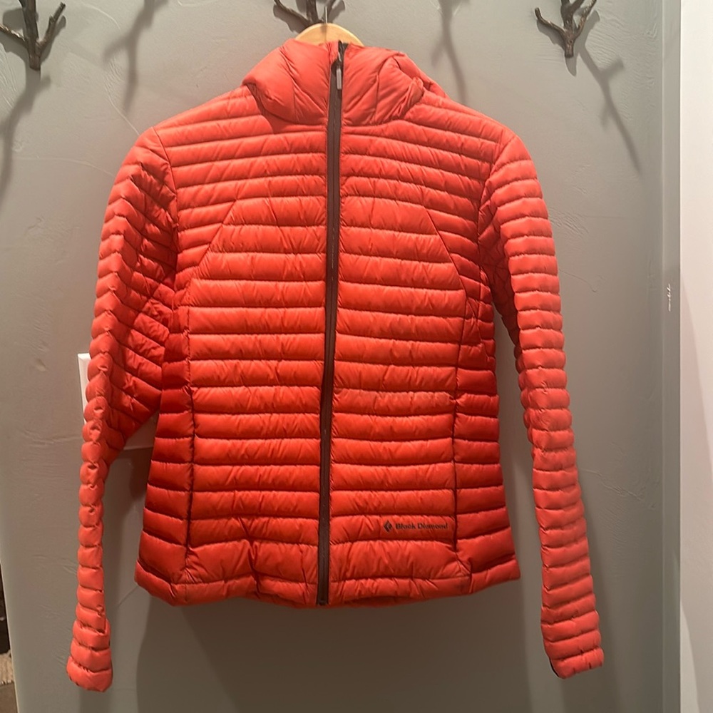 Black diamond orange/coral Down forge hoody size Medium